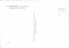 POSTAL MODERNA Estrasburgo el tímpano de la catedral de la puerta grande