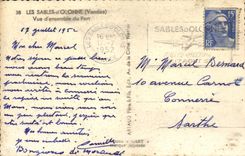 POSTAL MODERNA Sables d'Olonne cuadro total de los barcos portuarios