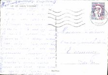 POSTAL MODERNA Sables d'Olonne vista de la playa la playa y el terraplén la piscina el puerto