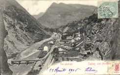 VINTAGE POSTCARD View Saline Close Moutiers