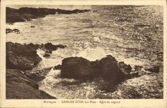 VINTAGE POSTCARD Brittany Sands Of Gold the Pines Effect Waves