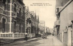 VINTAGE POSTCARD Wimereux Street Of the English