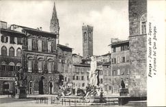 VINTAGE POSTCARD Firenze Piazza Della Signoria Fontana