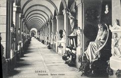 VINTAGE POSTCARD Genova Campasanto Galleria inferiore