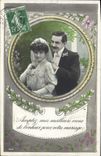 VINTAGE POSTCARD Fantaisie Woman Couples Marriage