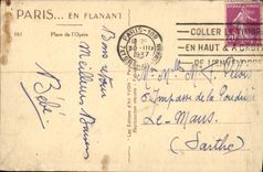 VINTAGE POSTCARD Paris While Strolling Place De I' Opera