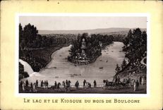 CPA Paris Le Lac Et Le Kiosque Du Bois De Boulogne