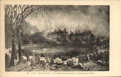 La nube de la POSTAL de la VENDIMIA Saint fija el fuego para escudarse el 13 de octubre de 1870