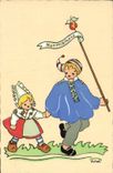 VINTAGE POSTCARD Children Humor Normandy Folklore