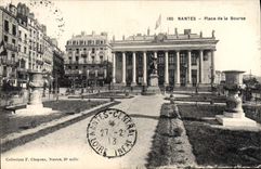 VINTAGE POSTCARD Nantes Places Stock Exchange
