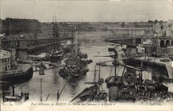 VINTAGE POSTCARD Military port Of Brest Left the Armor the Notch Boat