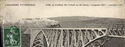 VINTAGE POSTCARD Auvergne Pttoresque the Viaduct De Viaur or of Tanus Train