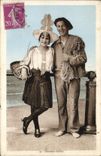 CPA Costumes Sablais Folklore Femme