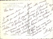 POSTAL MODERNA los colores de Charmes de Ajacio Córcega colocan Foch la estatua del 1r cónsul de Laboureur