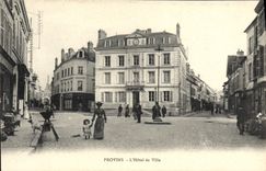 VINTAGE POSTCARD Layered branches the Town hall