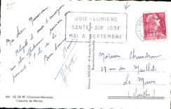 MODERN CARD Ile de Ré Costume Of Married Folklore