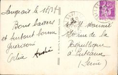 Opinión de Langeais de la POSTAL de la VENDIMIA y el castillo