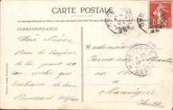 CPA Souvenir Loon Plage Centre du village Route nationale vers Calais Vue de la page L'eglise 