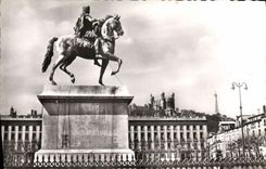 POSTAL MODERNA estado Equestre de Lyon de los lugares Bellecour de Louis XIV