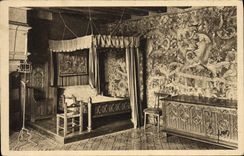 VINTAGE POSTCARD Langeais Room To lay down Tapestry of 15th