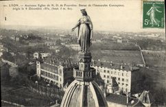 CPA Lyon Ancienne Eglise De Fourviere Statue De l'Immaculee Conception 