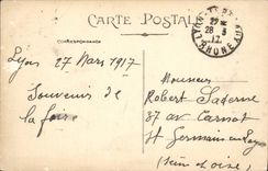 La POSTAL Lyon de la VENDIMIA coloca Jacobins la tranvía de la fuente