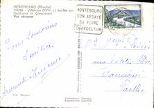 MODERN CARD Montebourg the Abbey Rested By William the Conqueror Seen air