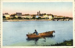 VINTAGE POSTCARD Mason the Saone View And the Bell-tower Of the Old Vincent Saint
