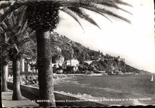 POSTAL MODERNA italiano Menton sin fronteras visto en el puente St. Louis y las aduanas italianas