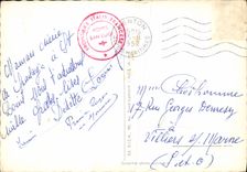 POSTAL MODERNA italiano Menton sin fronteras visto en el puente St. Louis y las aduanas italianas