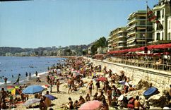 POSTAL MODERNA Menton la playa cerca del casino