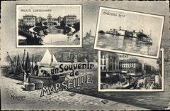 CPA Marseille Palais Longchamp Chateau d'If La Canebiere