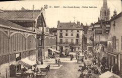 VINTAGE POSTCARD Dijon Street Claude Ramey Central Markets
