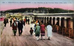 CPA Deauville La Plage Fleurie Les Planches Et Les Nouveaux Bains Cachet Mezidon a Trouville
