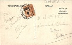 La POSTAL Deauville de la VENDIMIA la playa florecida los tableros y el nuevo sello de Mezidon de los baños tiene Trouville