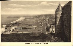 CPA Dieppe Le Casino Et La Plage