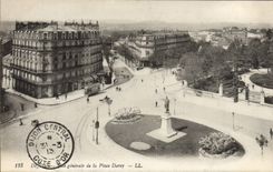VINTAGE POSTCARD Dijon View Of the Place Darcy