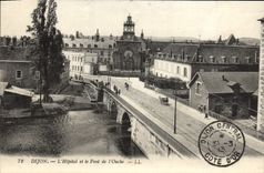 CPA Dijon L'Hopital Et Le Pont De I'Ouche