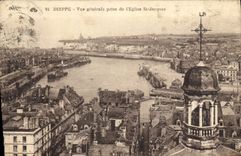 CPA Dieppe Vue Generale Prise De I'Eglise St Jacques