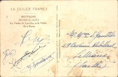 VINTAGE POSTCARD Brittany Dinan the Viaduct De Lanvallay And the Valley of the Rancid one