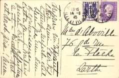 POSTAL Dinard de la VENDIMIA una esquina del casino de Balneum de la playa