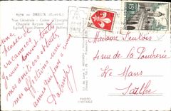 POSTAL MODERNA Saint Pierre real de la iglesia de St. Louis de la cámara acorazada del banco de ahorros de la opinión de Dreux el campanario de una iglesia