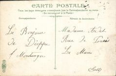 POSTAL Dieppe de la VENDIMIA el gabinete de señora de las cabinas delante del casino