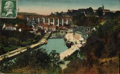 VINTAGE POSTCARD Dinan View taken of the jump to the ass