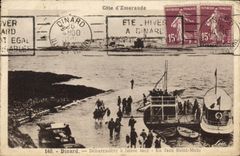 La POSTAL Dinard Debarcadere de la VENDIMIA tiene marea baja enfrente Saint del barco de Malo