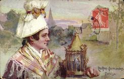 VINTAGE POSTCARD Cliff Caps Normans Folklore