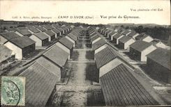 VINTAGE POSTCARD In Berry Camp D' Avor Seen from of the Militaria gymnasium