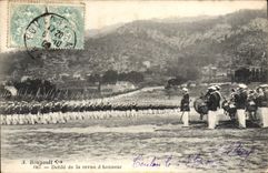 VINTAGE POSTCARD Bougault Detile Of the Review Of Honor Sailors Militaria Boat