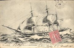 VINTAGE POSTCARD the Crown Vessel School DER Gunners