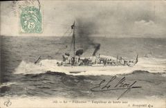 VINTAGE POSTCARD Flibustier Destroyer Of Open sea Bougault